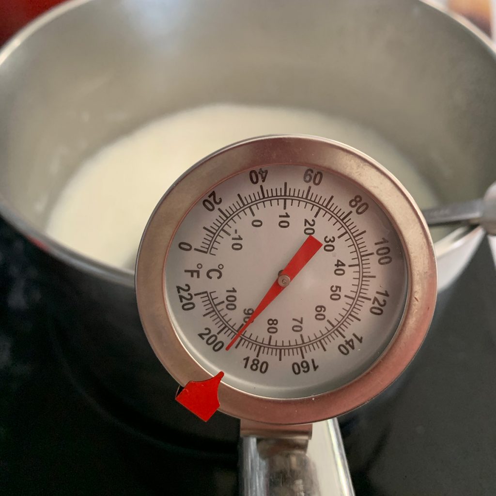 holding temperature of the milk